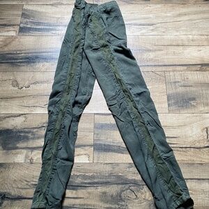 Zara Trafaluc Army Green Loose Trousers w/ Mesh Side Stripe Size 6
